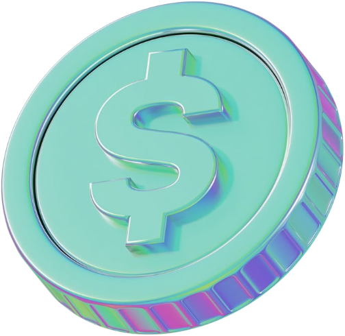 Dollar coin large illustration